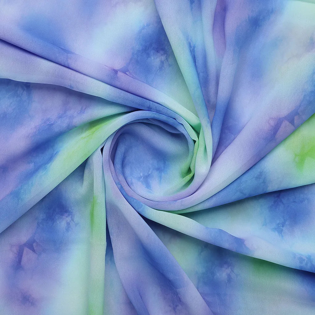 Classic Spotted Blue & Green Digital Printed Fabric - Weightless – 0l2a7410copy