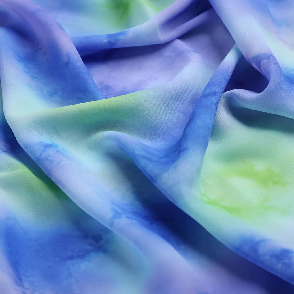 Classic Spotted Blue & Green Digital Printed Fabric - Weightless – 0l2a7411copy