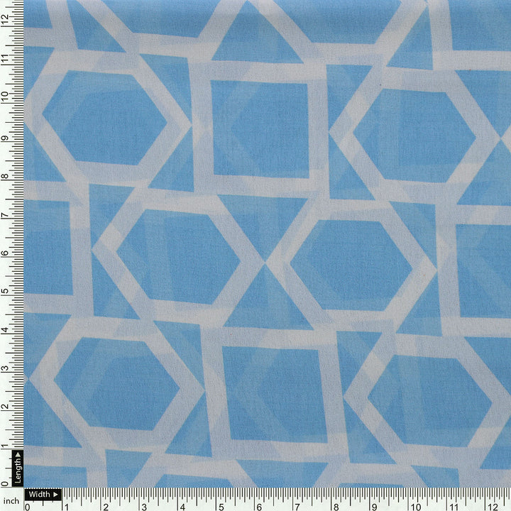 Harlequin Square And Hexagon Digital Printed Fabric - Weightless