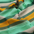 Green And Yellow Stripes Combo Digital Printed Fabric  - Pure Georgette – 0l2a7423