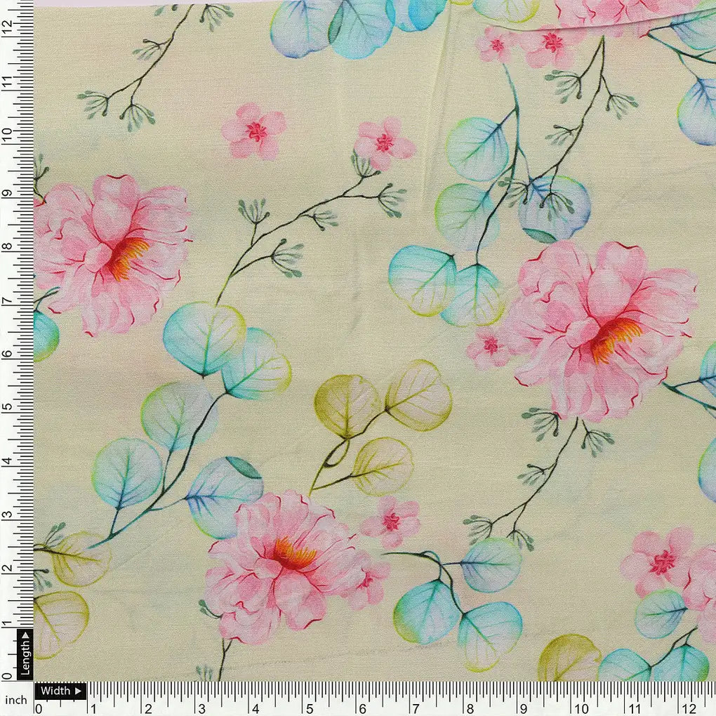 Peony Pink Flower Seamless Pattern Digital Printed Fabric - Pure Muslin – 0l2a7517copy