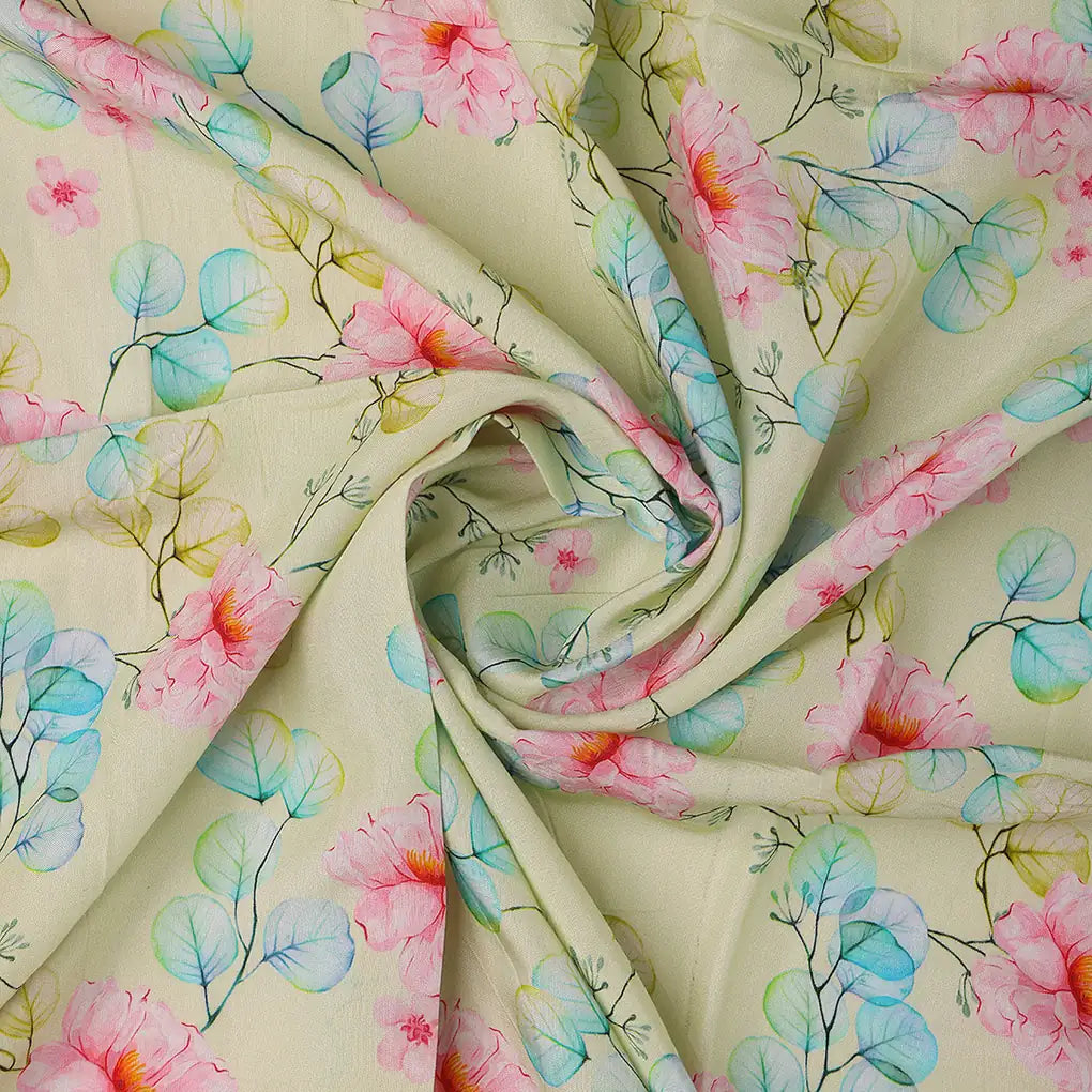 Peony Pink Flower Seamless Pattern Digital Printed Fabric - Pure Muslin – 0l2a7518copy