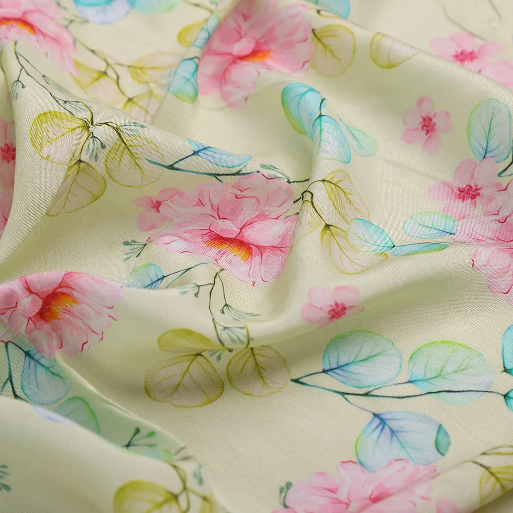 Peony Pink Flower Seamless Pattern Digital Printed Fabric - Pure Muslin – 0l2a7519copy