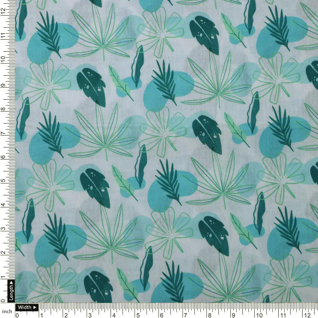 Linen Blend Fabric with Abstract Leaf Print – 0l2a8218copy