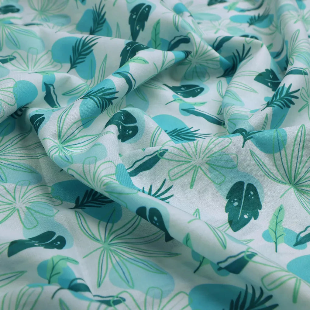 Linen Blend Fabric with Abstract Leaf Print – 0l2a8220copy