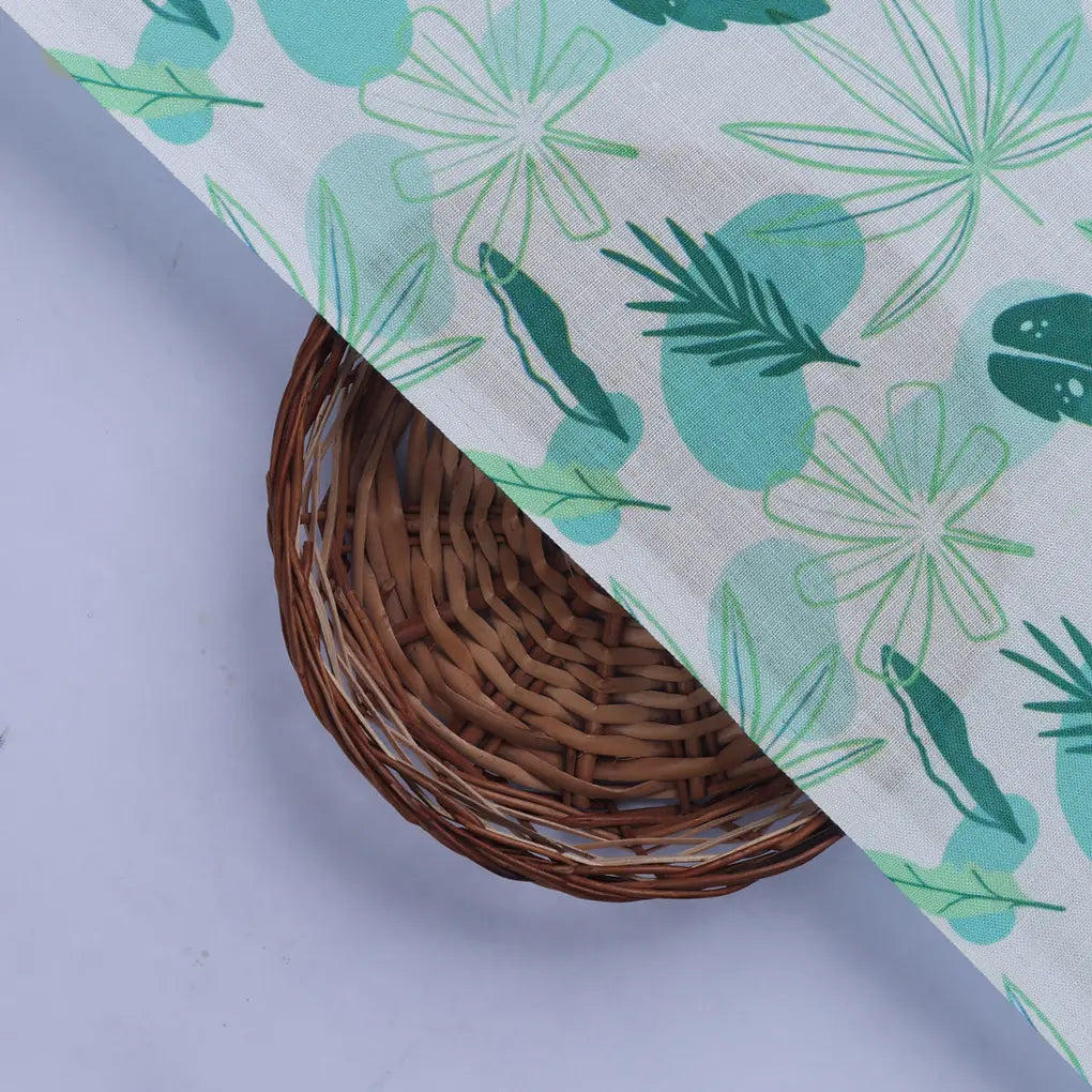 Linen Blend Fabric with Abstract Leaf Print – 0l2a8221copy