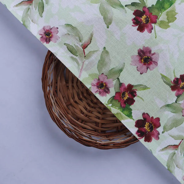 Linen Fabric with Pink and Purple Floral Print – 0l2a8231copy - alternate view
