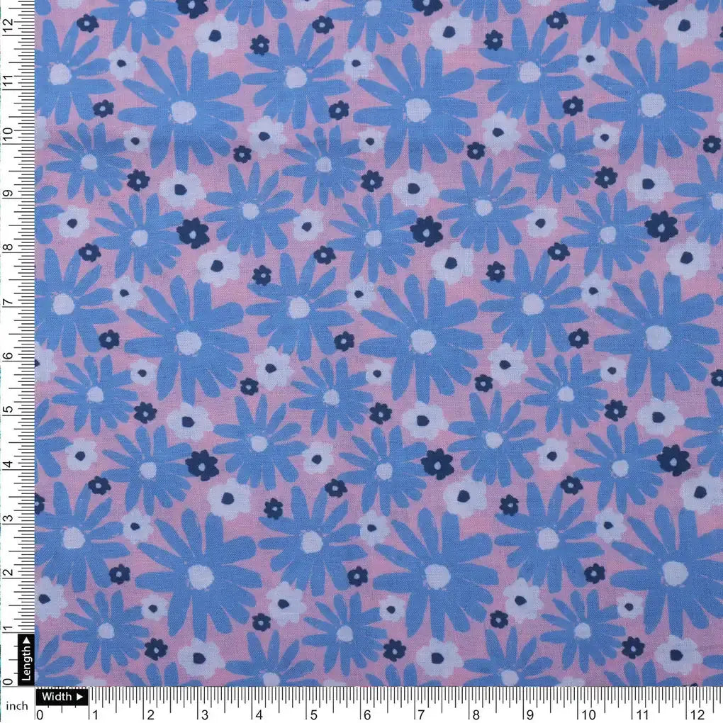 Blue Floral Printed Linen Fabric – 0l2a8233copy