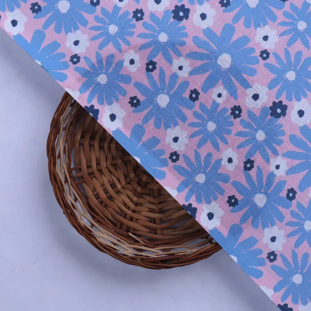 Blue Floral Printed Linen Fabric – 0l2a8236copy