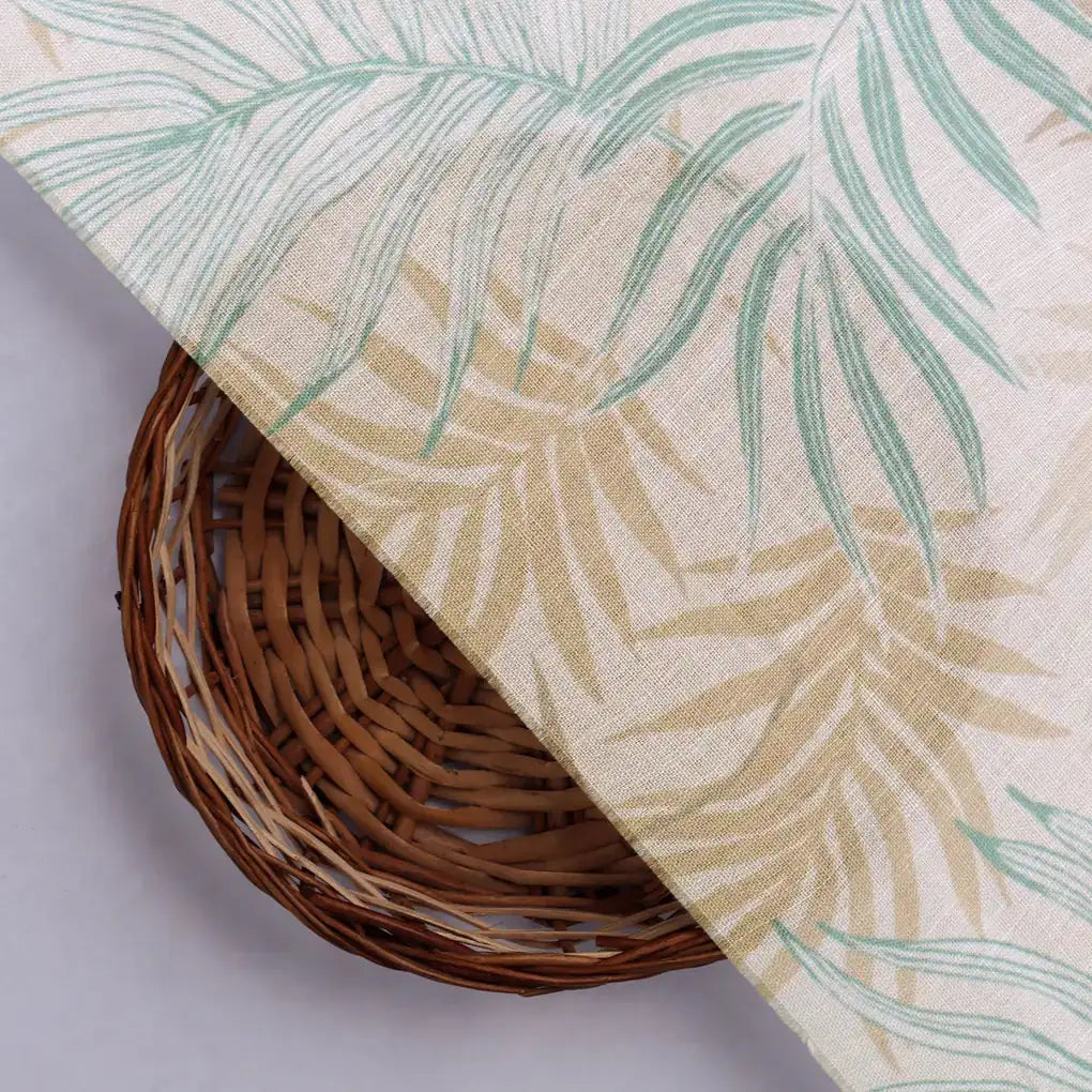 Tropical Leaves Printed Linen Fabric – 0l2a8257copy