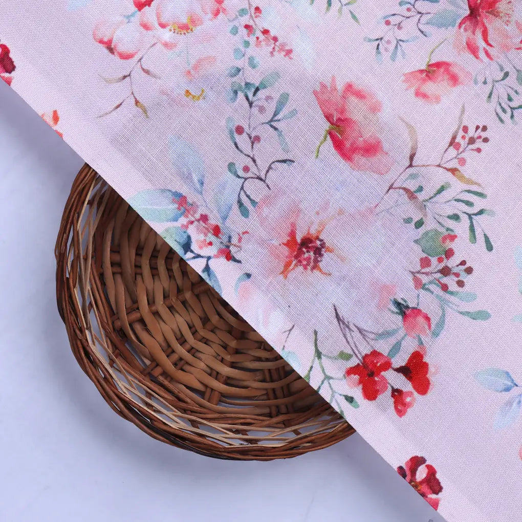 Linen Fabric with Pink Floral Print – 0l2a8272copy