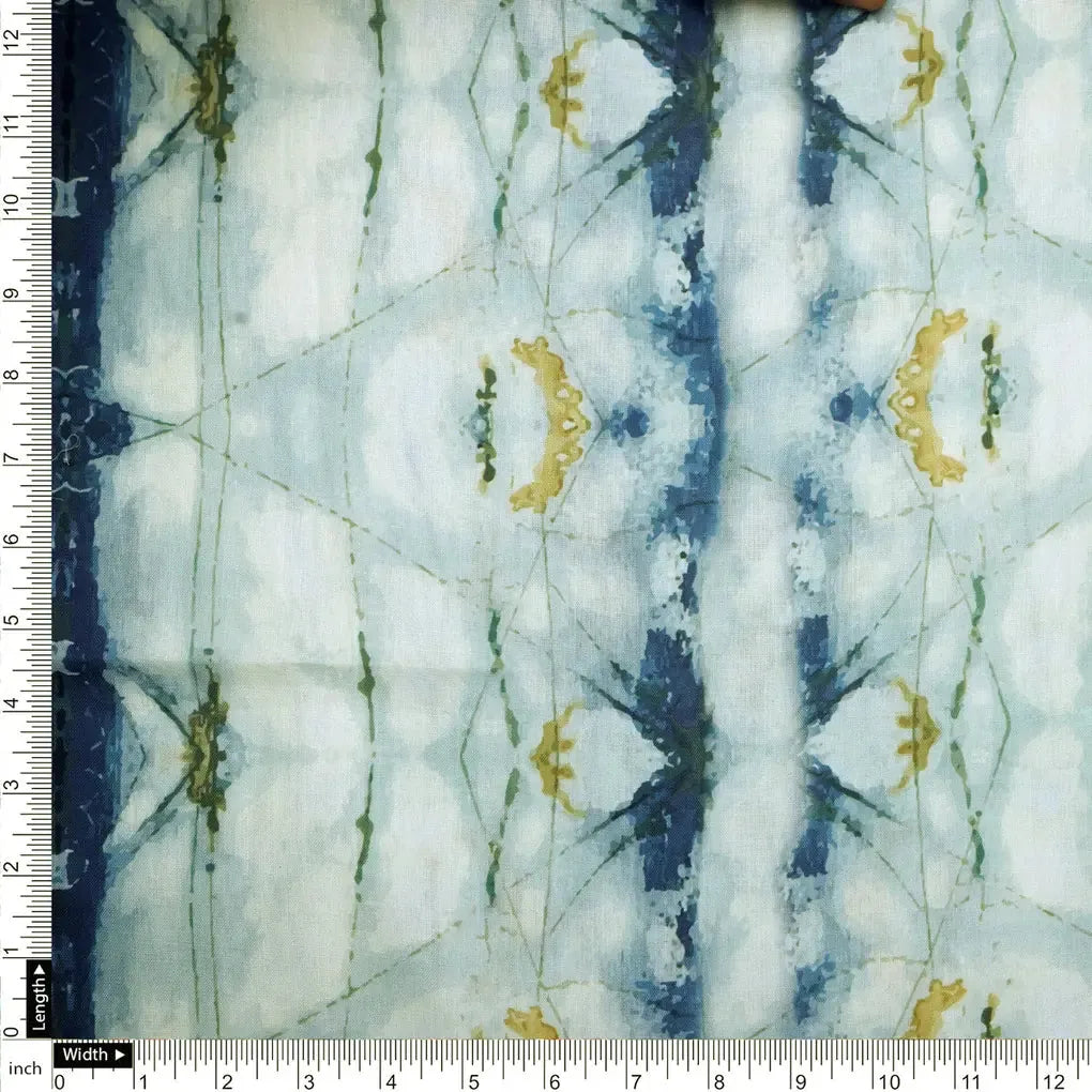 Blue and Green Hand Block Printed Linen Fabric – 0l2a8319copy