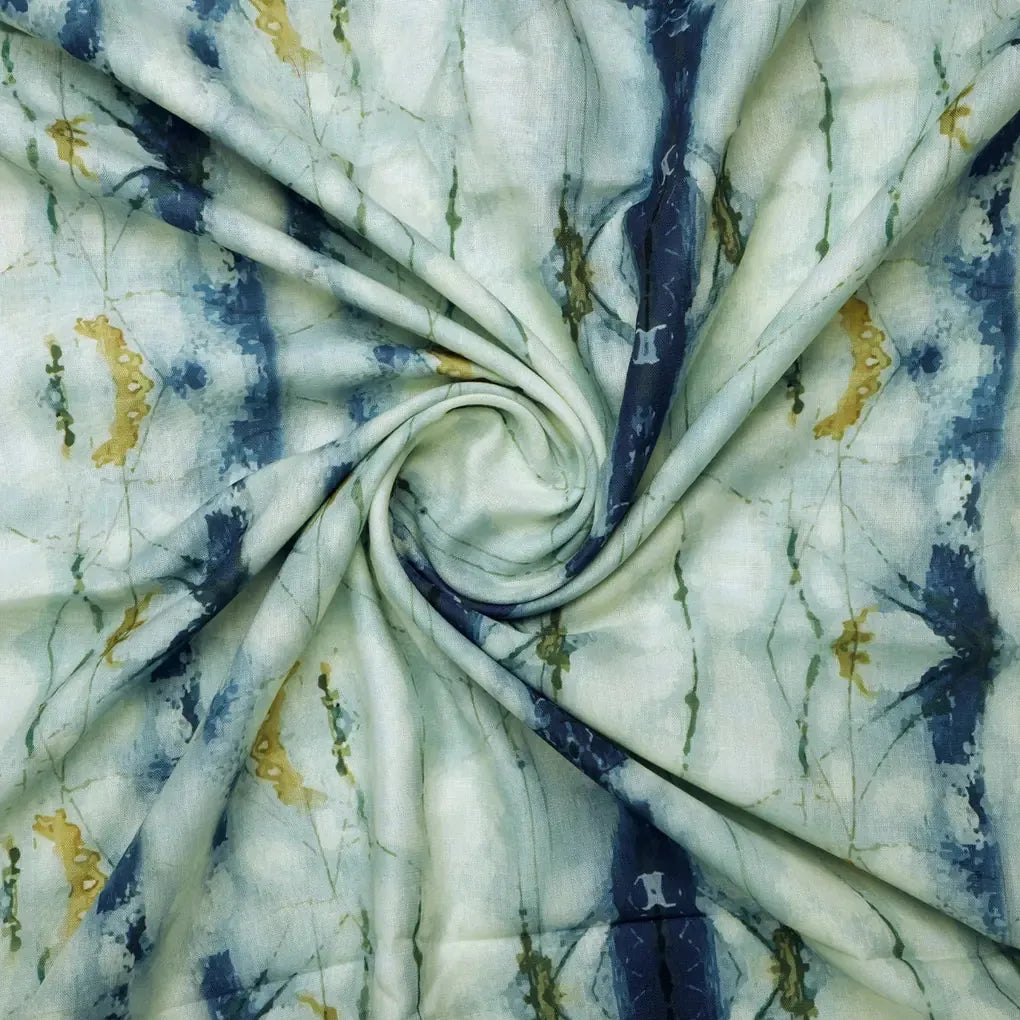 Blue and Green Hand Block Printed Linen Fabric – 0l2a8320copy