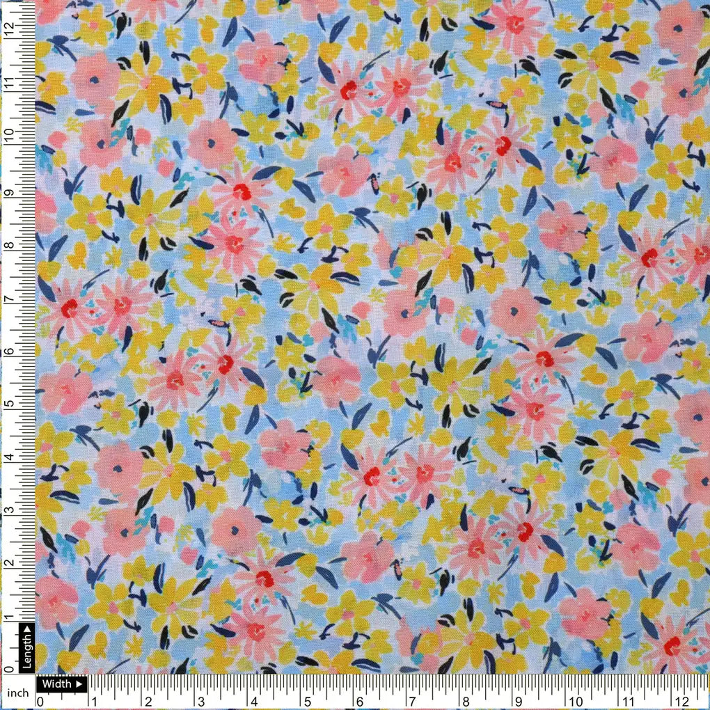 Linen Fabric with Pink, Yellow and Blue Floral Print – 0l2a8324copy