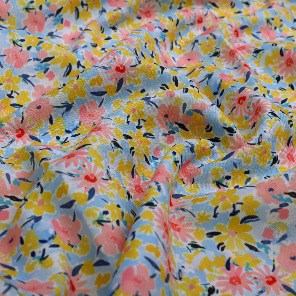 Linen Fabric with Pink, Yellow and Blue Floral Print – 0l2a8326copy