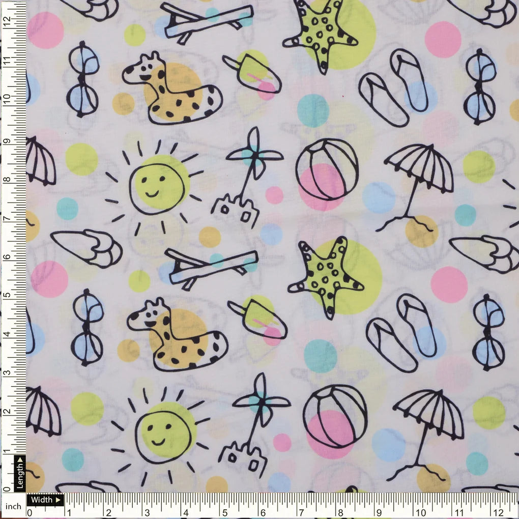 Linen Fabric with Fun Summer Beach Themed Print – 0l2a8334copy