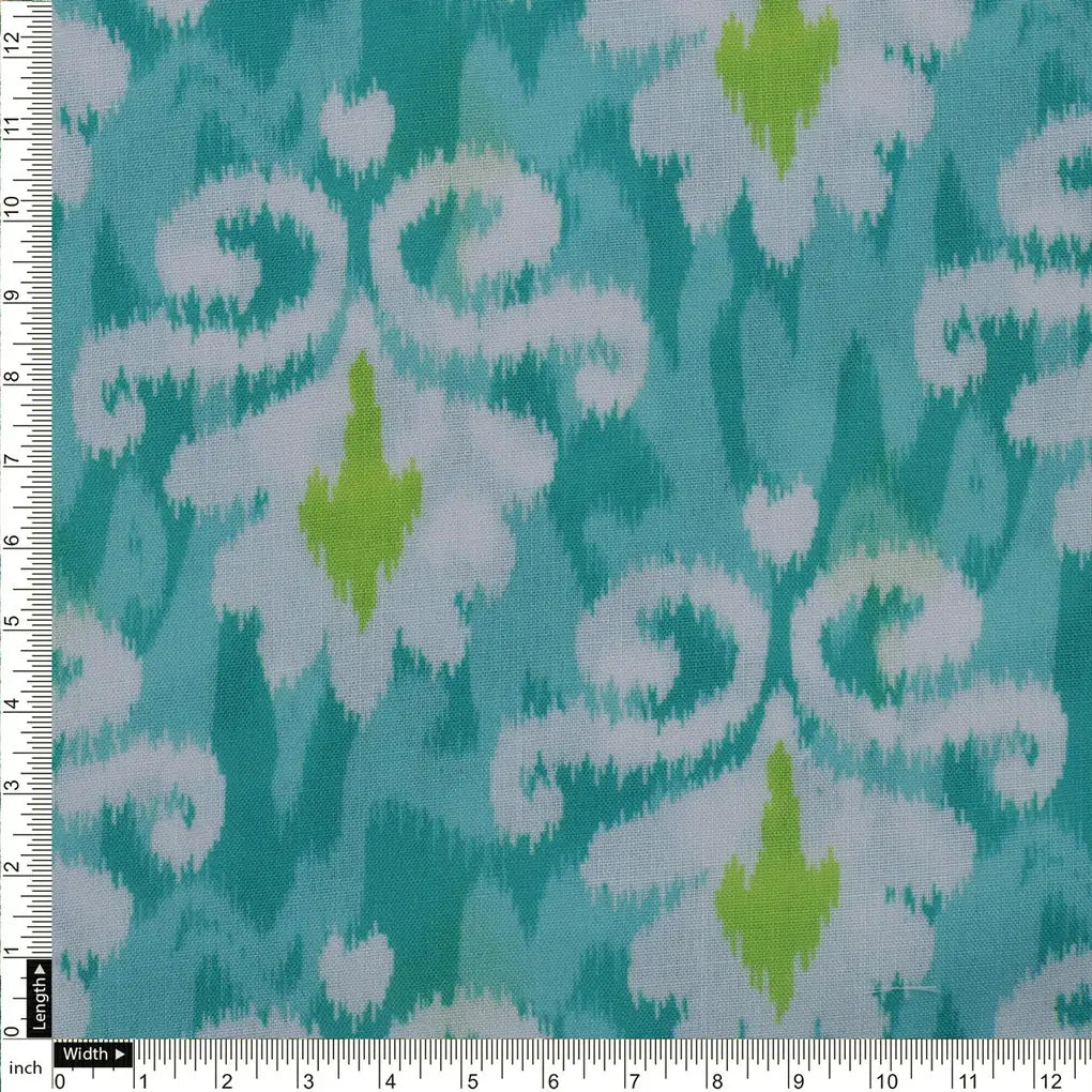 Green and Blue Ikat Print Linen Fabric – 0l2a8341copy