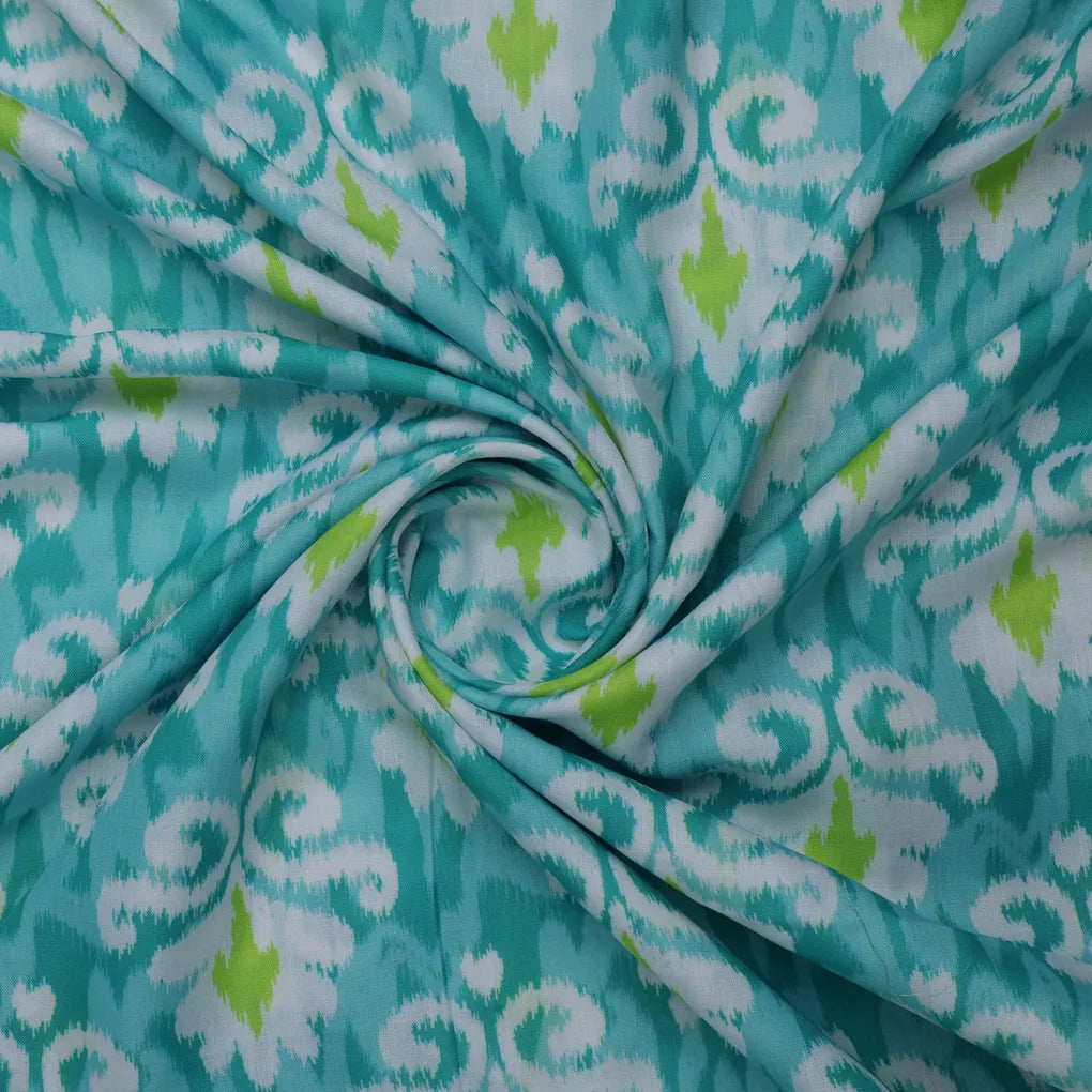 Green and Blue Ikat Print Linen Fabric – 0l2a8342copy