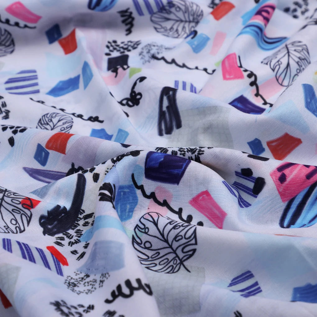 Quirky Hand Drawn Abstract Print Linen Fabric – 0l2a8348copy