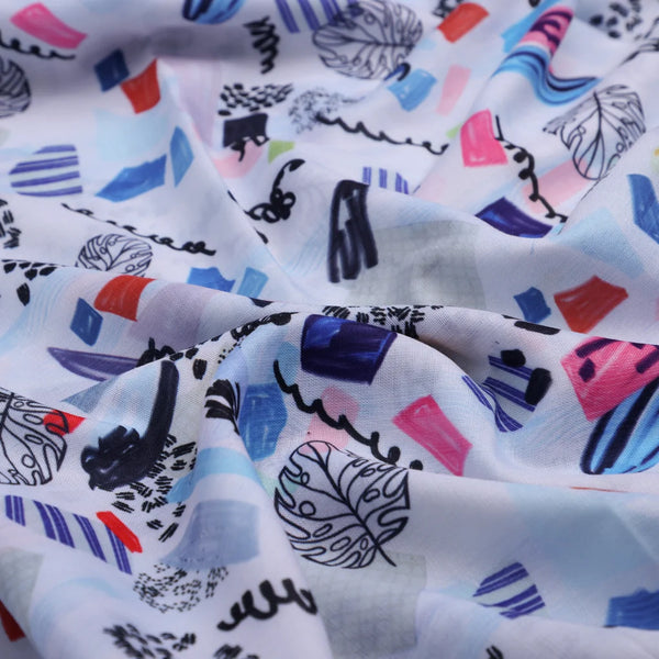 Quirky Hand Drawn Abstract Print Linen Fabric – 0l2a8348copy