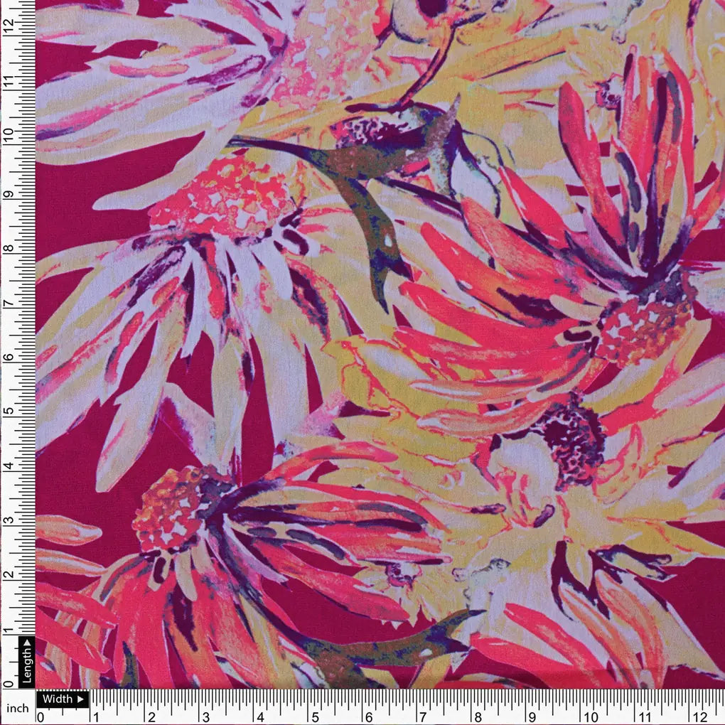 Pink Multicolor Floral Printed Japan Satin Fabric – 0l2a8368copy