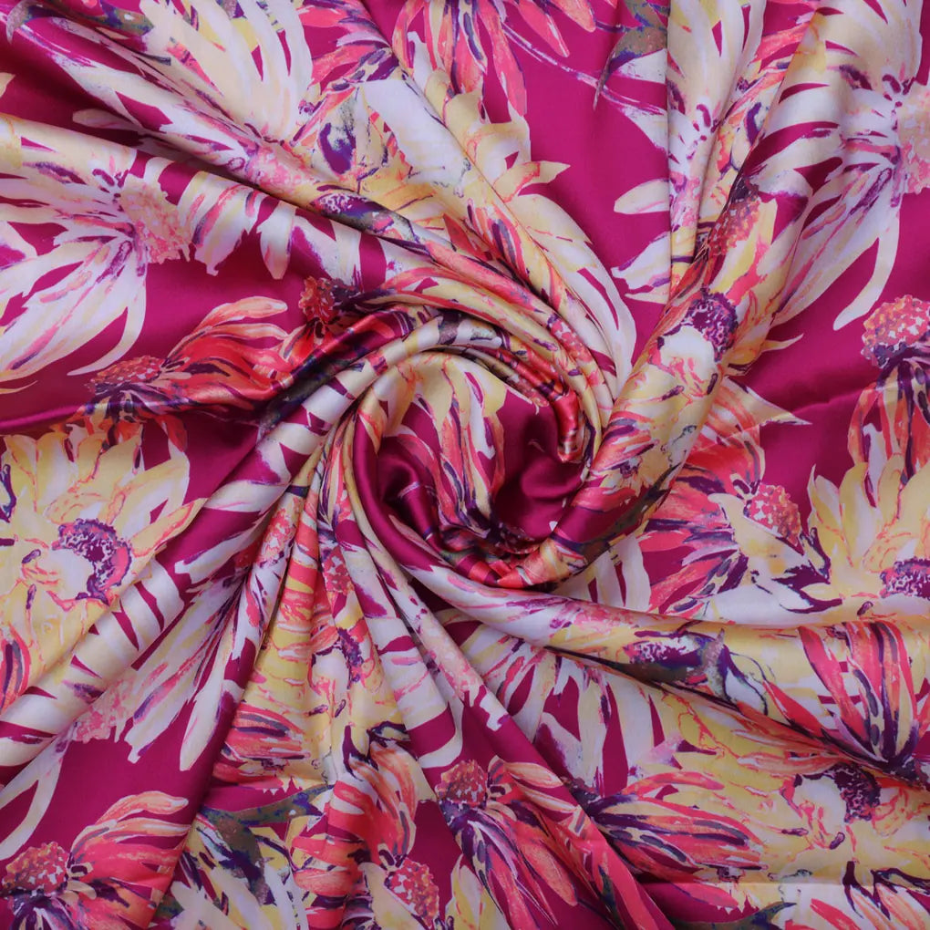 Pink Multicolor Floral Printed Japan Satin Fabric – 0l2a8369copy