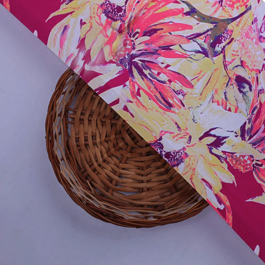 Pink Multicolor Floral Printed Japan Satin Fabric – 0l2a8371copy