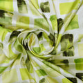 Abstract Green Squares Printed Japan Satin Fabric – 0l2a8385copy