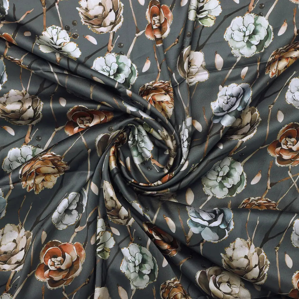 Grey Floral Print Satin Fabric – 0l2a8429copy