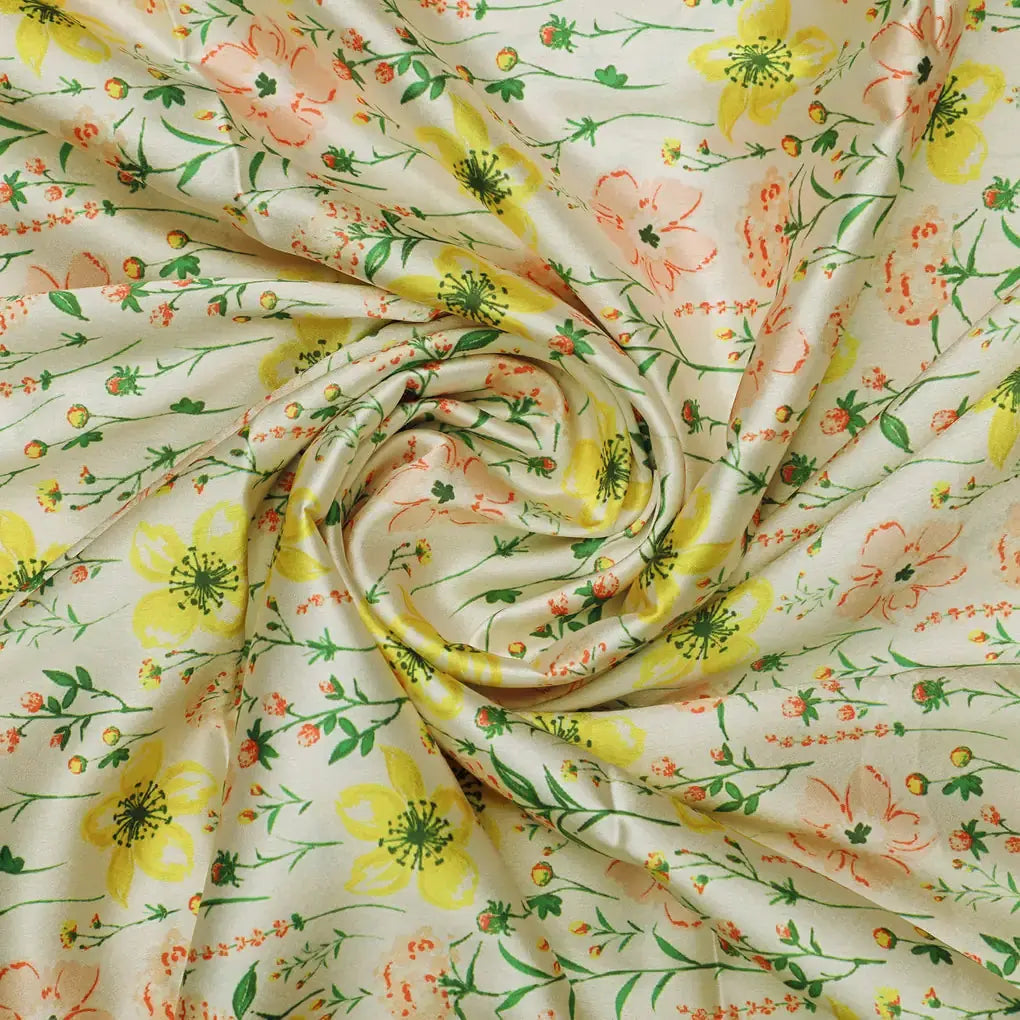 Yellow and Pink Floral Print on Japan Satin Fabric – 0l2a8463copy
