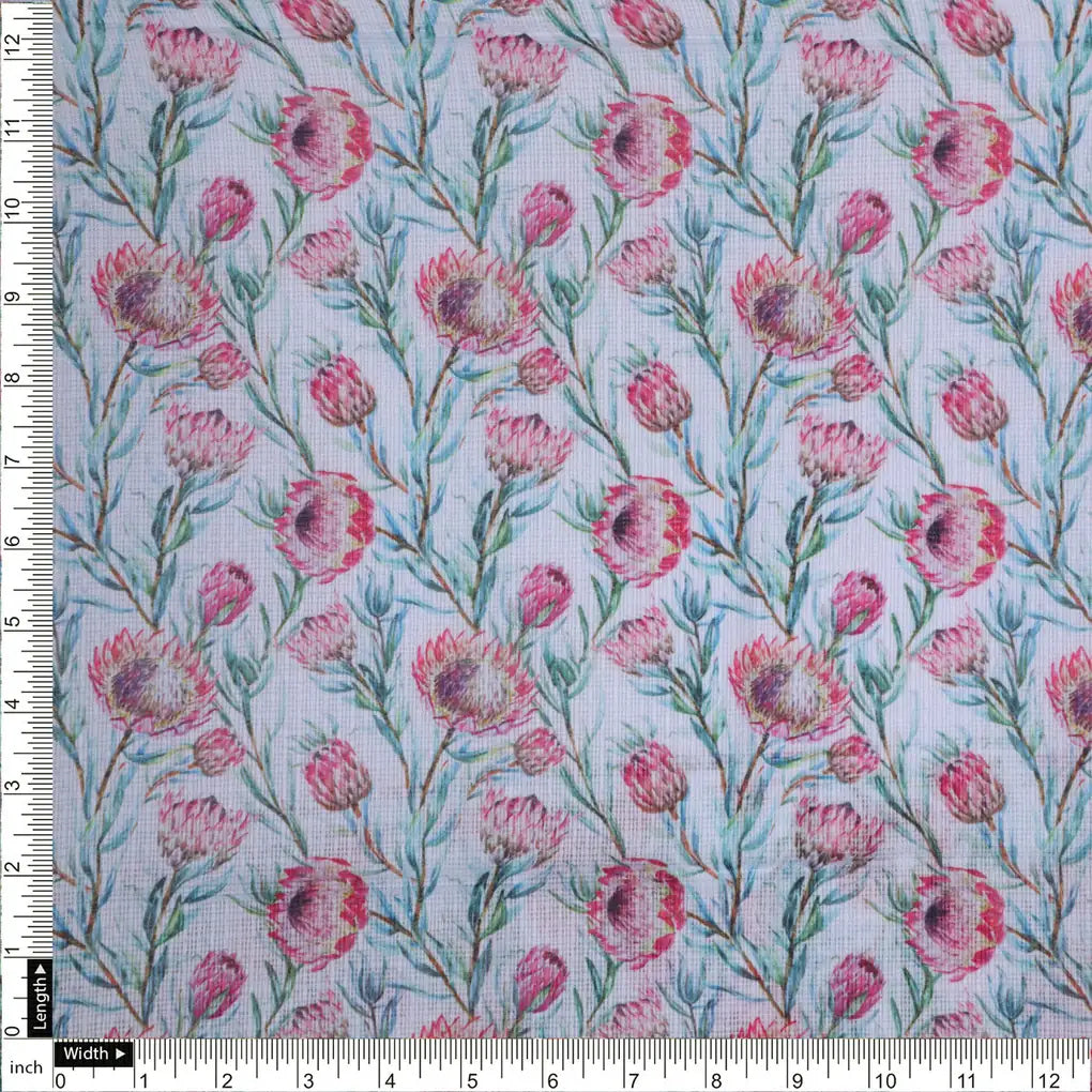Pink Protea Floral Printed Kota Doria Fabric – 0l2a8506copy
