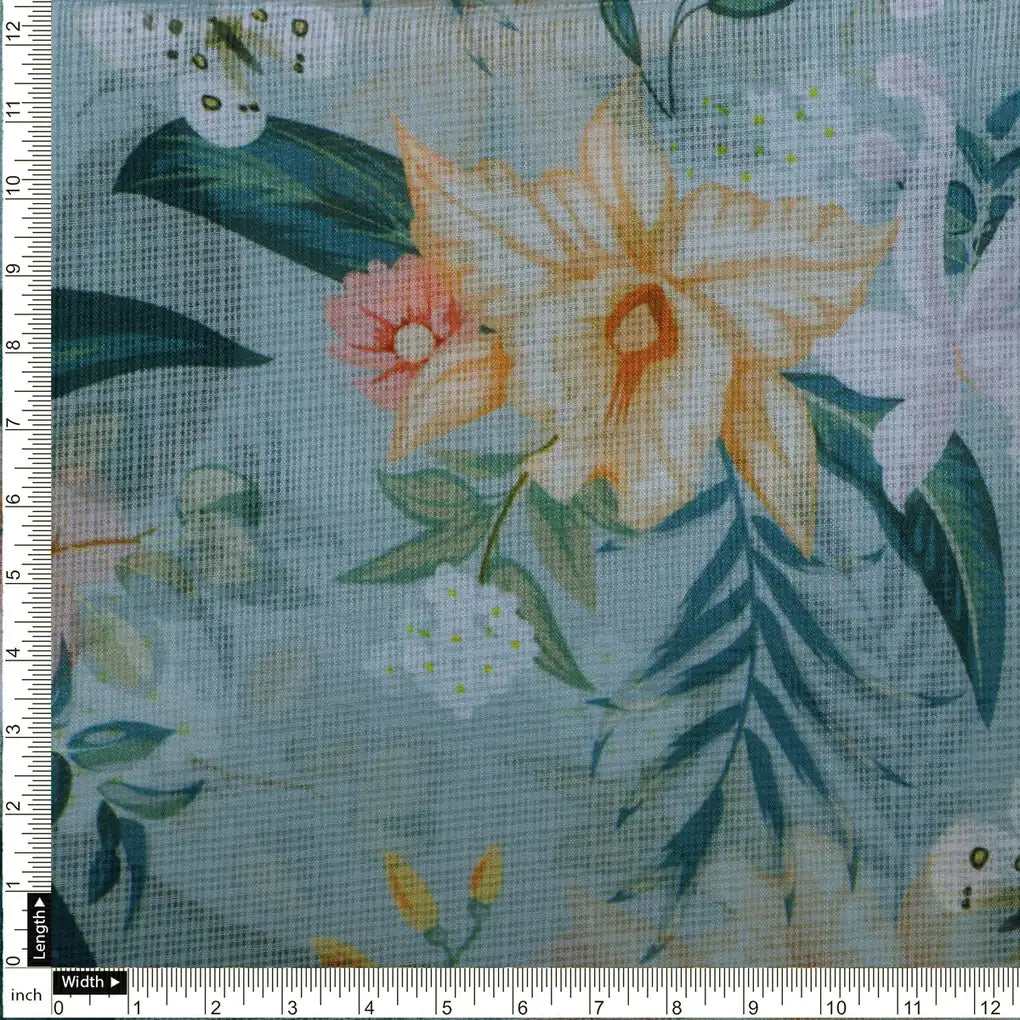 Multicolor Floral Print Kota Doria Fabric – 0l2a8527copy