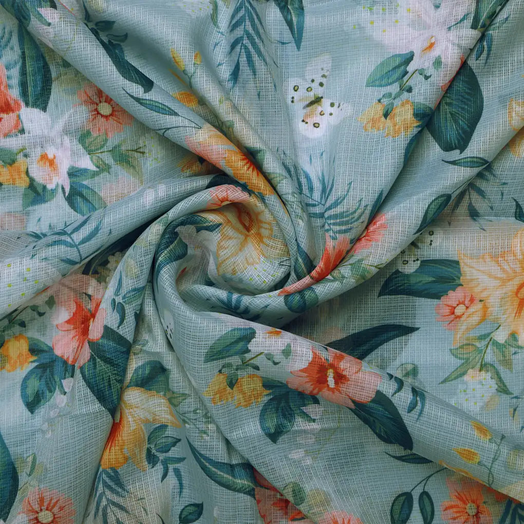 Multicolor Floral Print Kota Doria Fabric – 0l2a8528copy