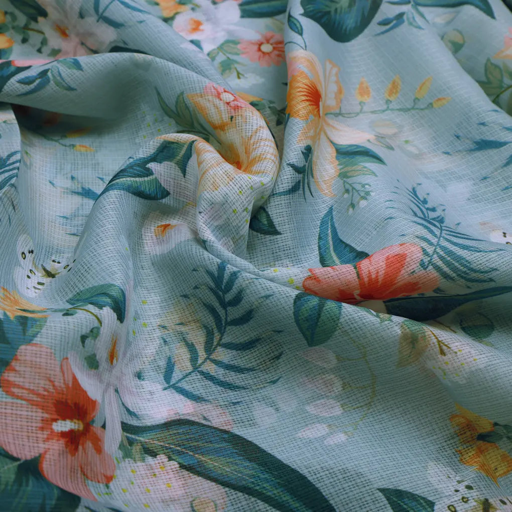 Multicolor Floral Print Kota Doria Fabric – 0l2a8529copy