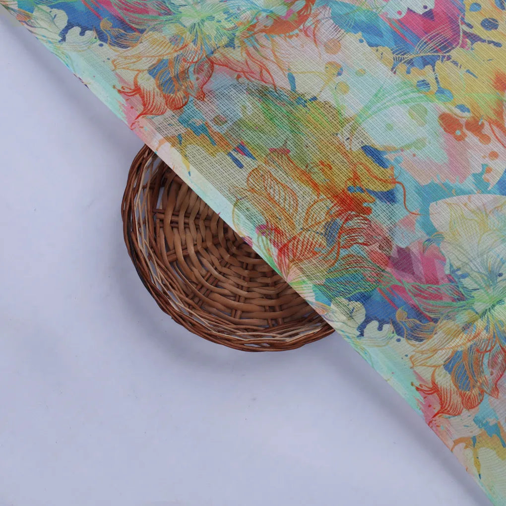 Abstract Floral Digital Print Kota Doria Fabric – 0l2a8541copy