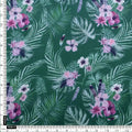 Tropical Leaves and Flowers Printed Kota Doria Fabric – 0l2a8570copy