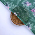 Tropical Leaves and Flowers Printed Kota Doria Fabric – 0l2a8574copy