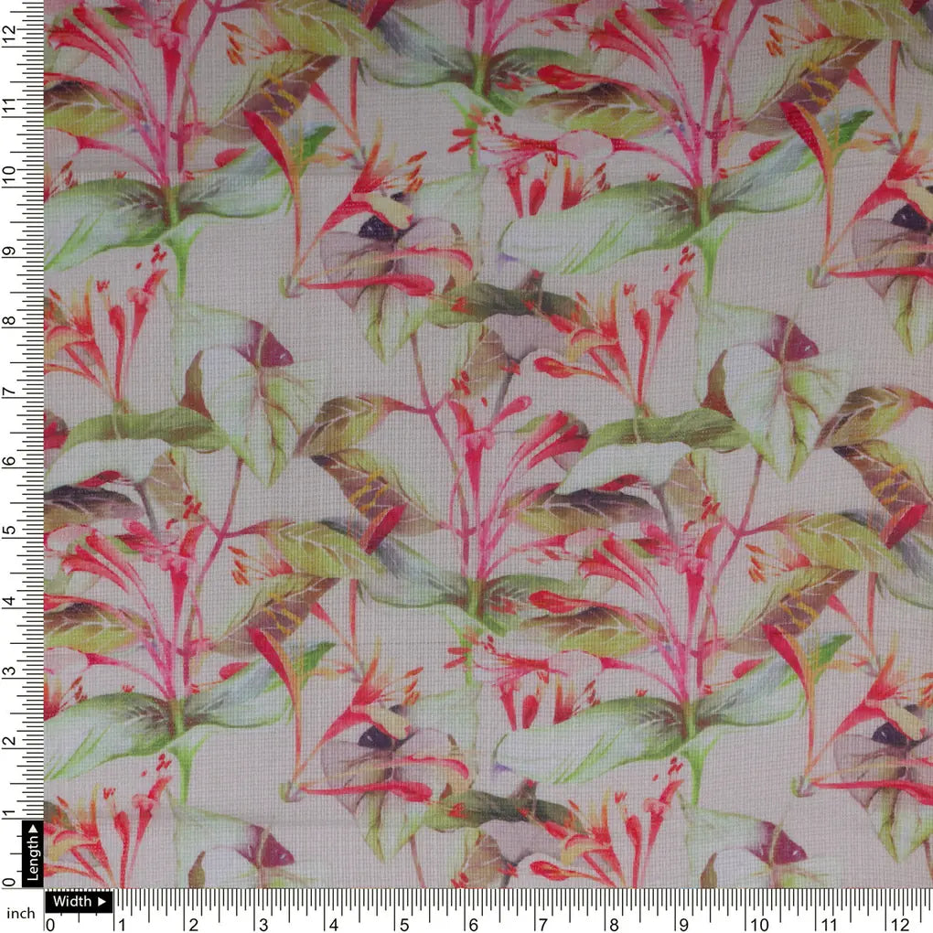 Pink Floral Printed Kota Doria Fabric – 0l2a8584copy