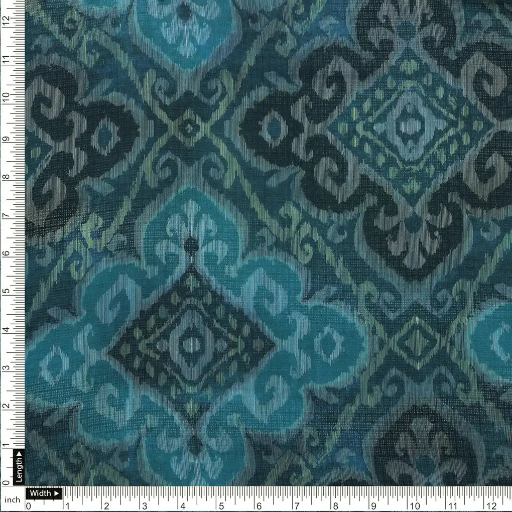 Kota Doria Fabric With Blue Print – 0l2a8589copy