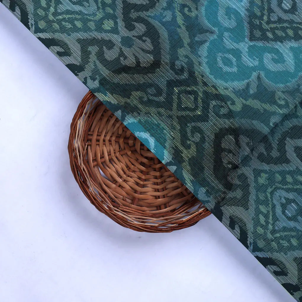 Kota Doria Fabric With Blue Print – 0l2a8592copy