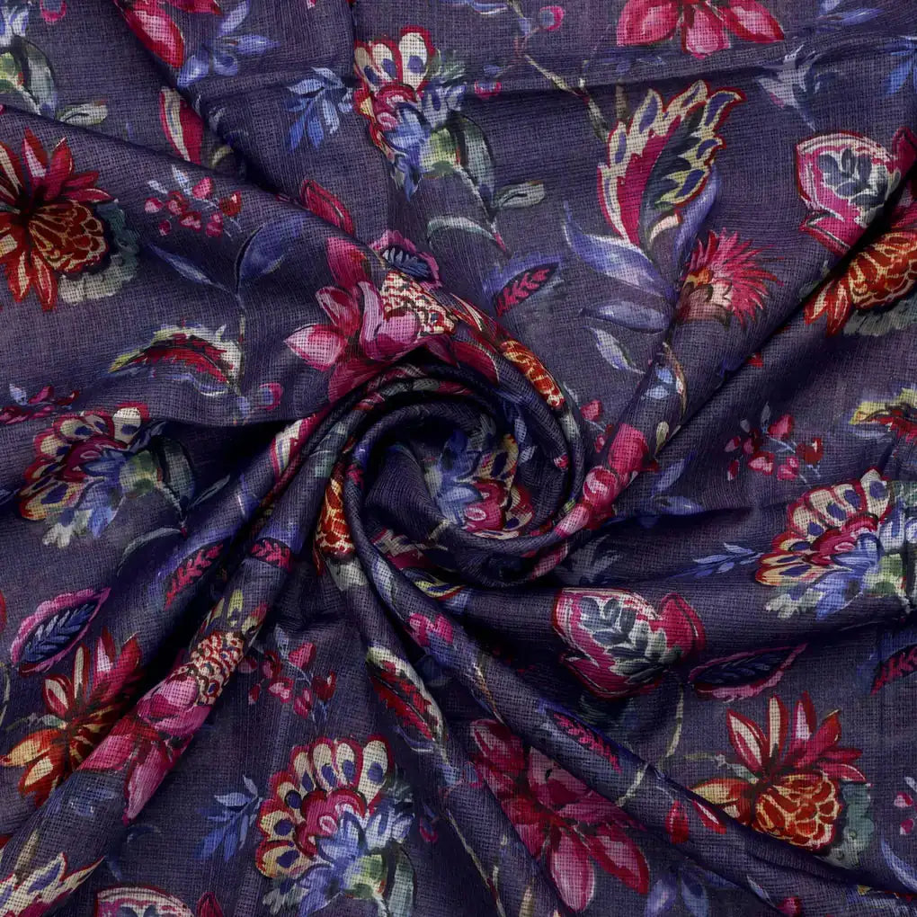Floral Printed Kota Doria Fabric – 0l2a8595copy
