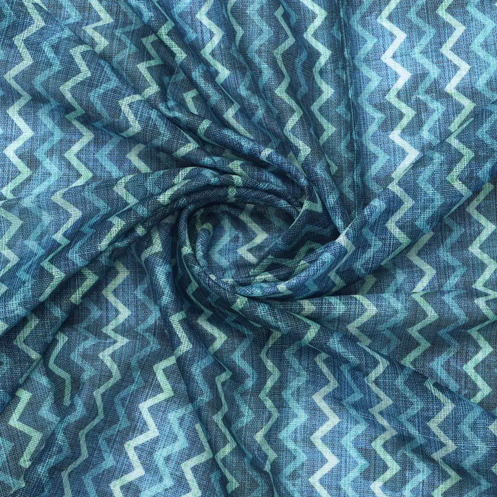 Blue Chevron Hand Block Printed Kota Doria Fabric – 0l2a8640copy