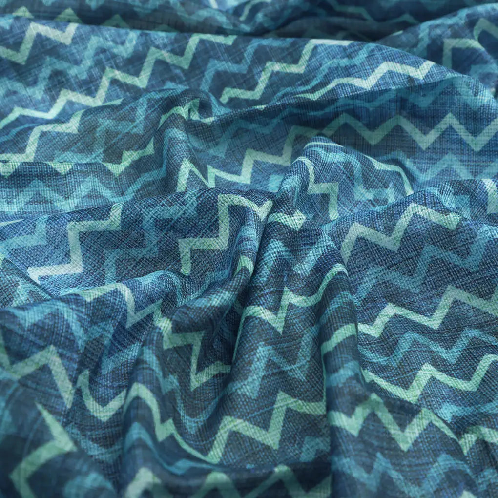 Blue Chevron Hand Block Printed Kota Doria Fabric – 0l2a8641copy