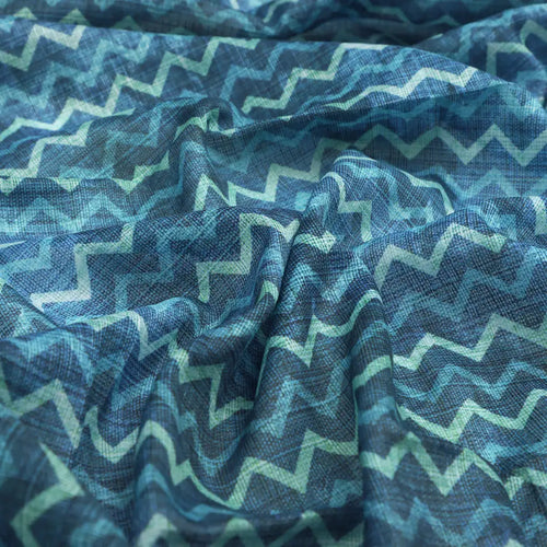 Blue Chevron Hand Block Printed Kota Doria Fabric – 0l2a8641copy