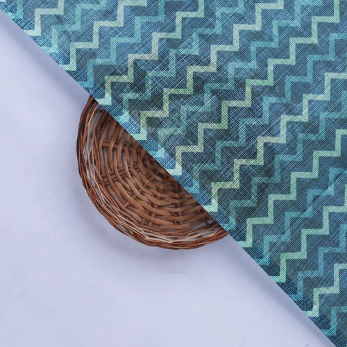 Blue Chevron Hand Block Printed Kota Doria Fabric – 0l2a8642copy