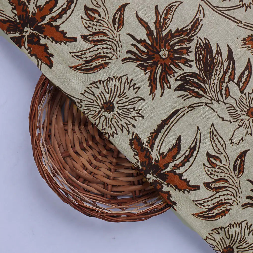 Hand Block Print Floral Muslin Fabric – 0l2a8682copy