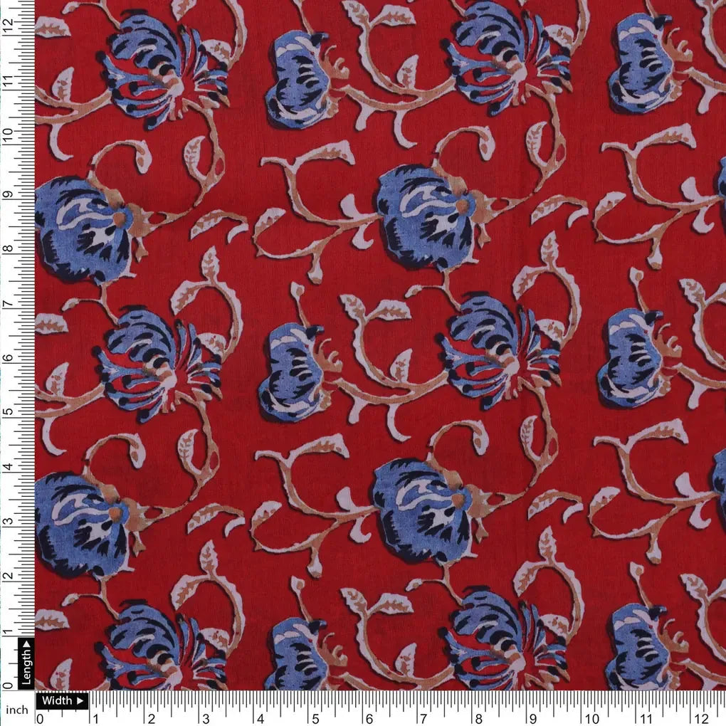 Blue Floral Print Muslin Fabric – 0l2a8699copy