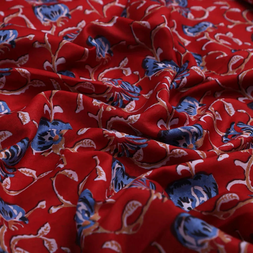 Blue Floral Print Muslin Fabric – 0l2a8701copy