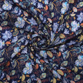 Blue Multicolor Floral Print Muslin Fabric – 0l2a8705copy
