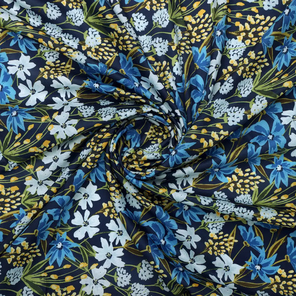 Blue Floral Muslin Fabric – 0l2a8721copy - alternate view